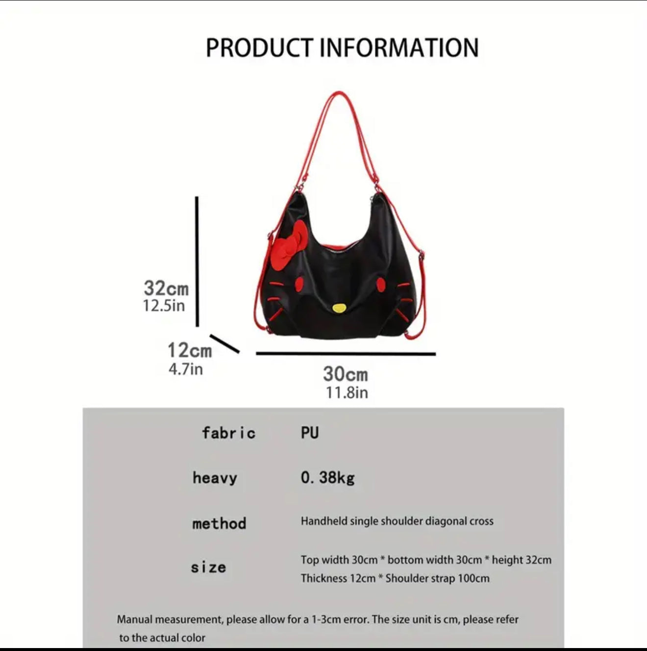 Sanrio Official Kitty Women Crossbody Bag & Backpack (white-pink)