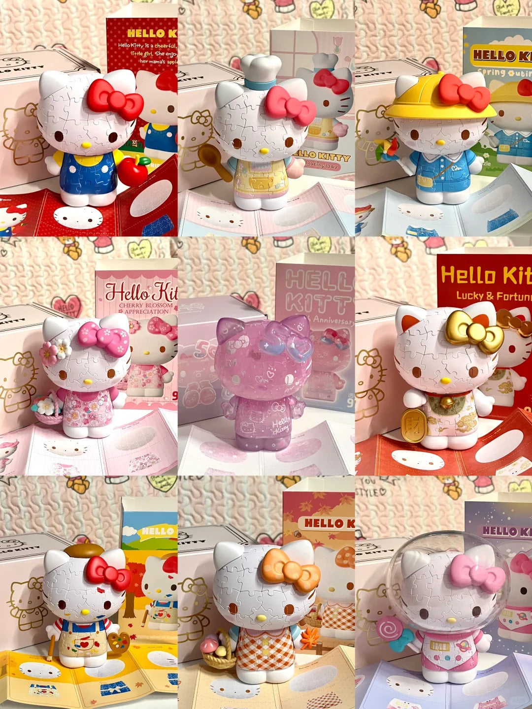 Sanrio Offical Hello Kitty 50Th Anniversary 3D Puzzles 97Pcs 12.6 x 14 cm / 5" x 5.5"