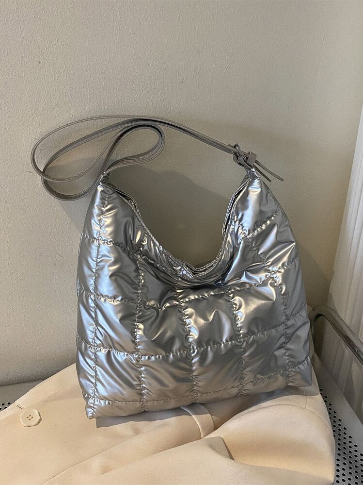 Metallic Quilted Detail Shoulder Bag