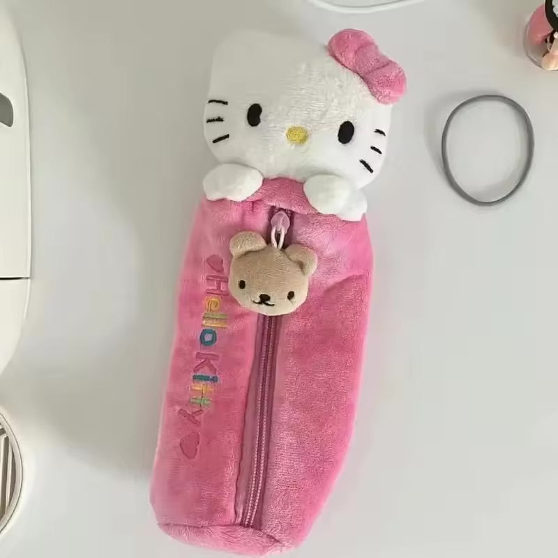 Hello Kitty Plush Pencil Pouch – Pink Bow Edition