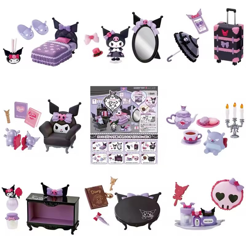Re-ment Capsule Sanrio Kuromi's Gothic Style Room Miniature Blind Box Mini Figure