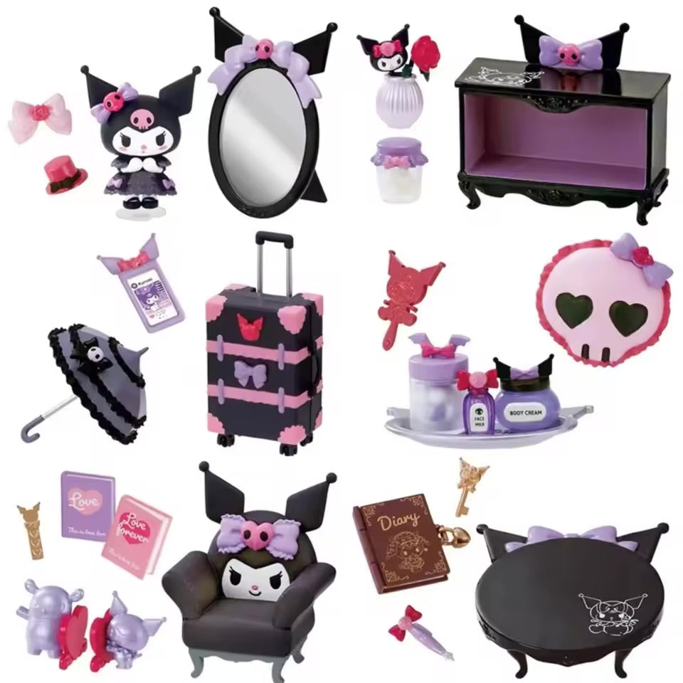 Re-ment Capsule Sanrio Kuromi's Gothic Style Room Miniature Blind Box Mini Figure