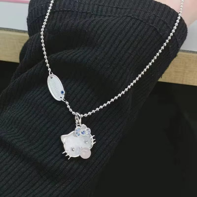 Hellokitty Bubblegum Pendant (With White Stone in Bow)