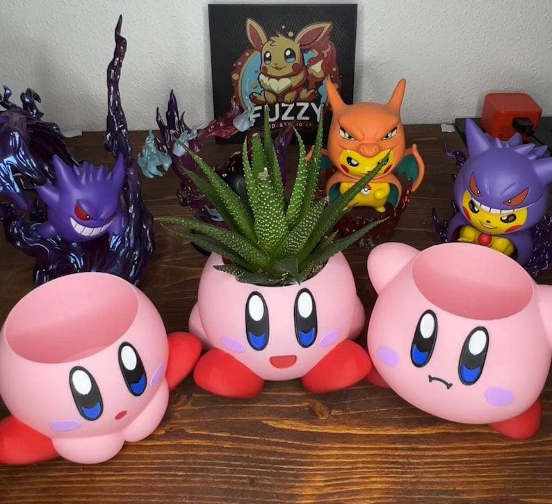 Kirby Planter – 3D Printed Succulent Pot & Pen Holder