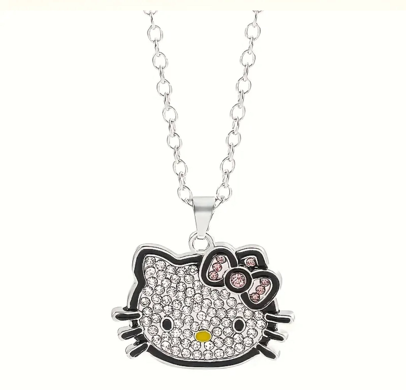 Crystal Hello Kitty Pendant Necklace – Rhinestone Glam Edition