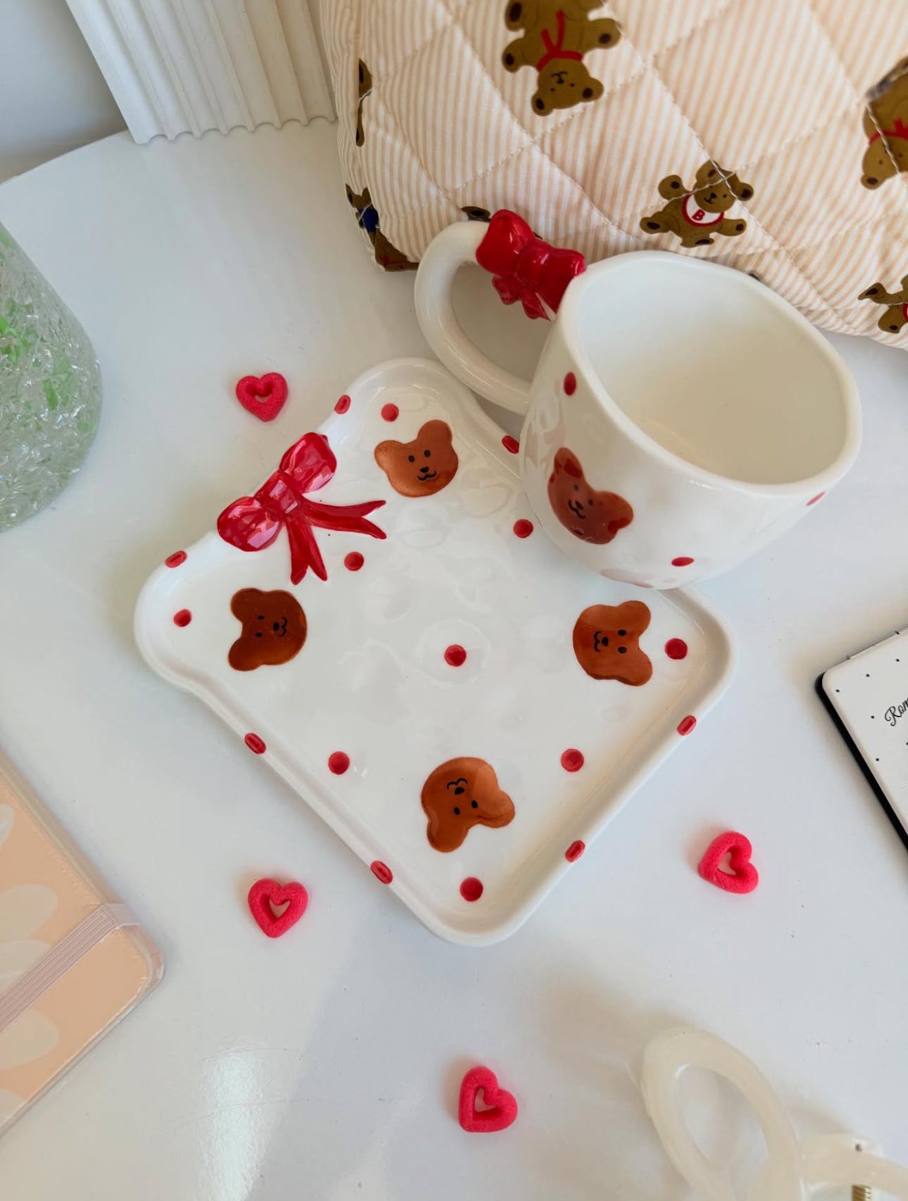 Teddy Treat Plate – Red Bow Edition
