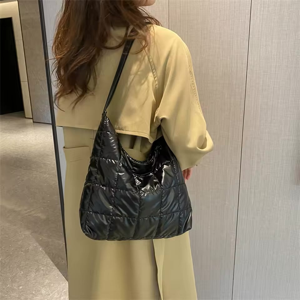 Metallic Quilted Detail Shoulder Bag