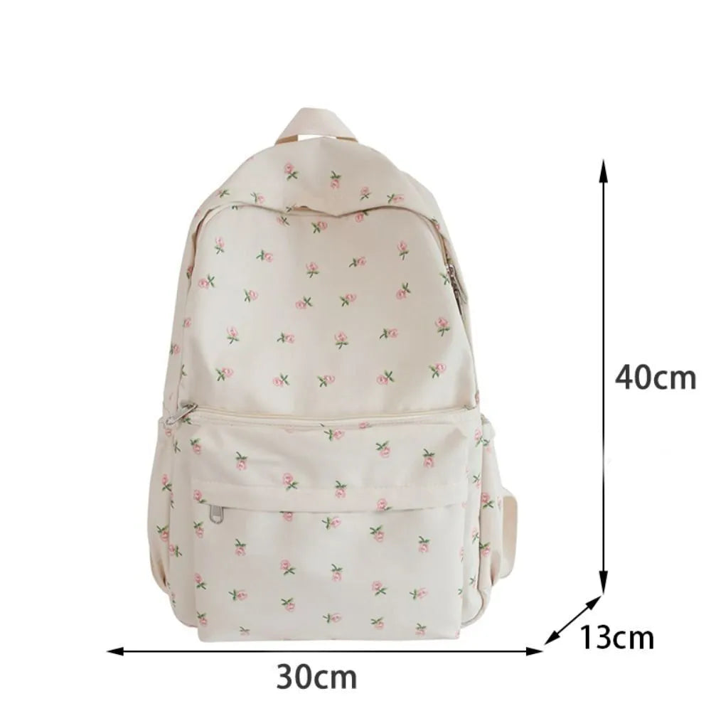 Aesthetic Korean Floral Backpack