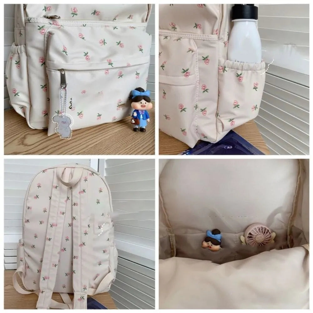 Aesthetic Korean Floral Backpack