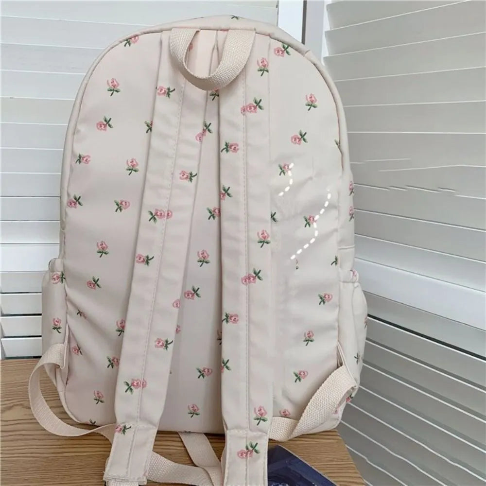Aesthetic Korean Floral Backpack