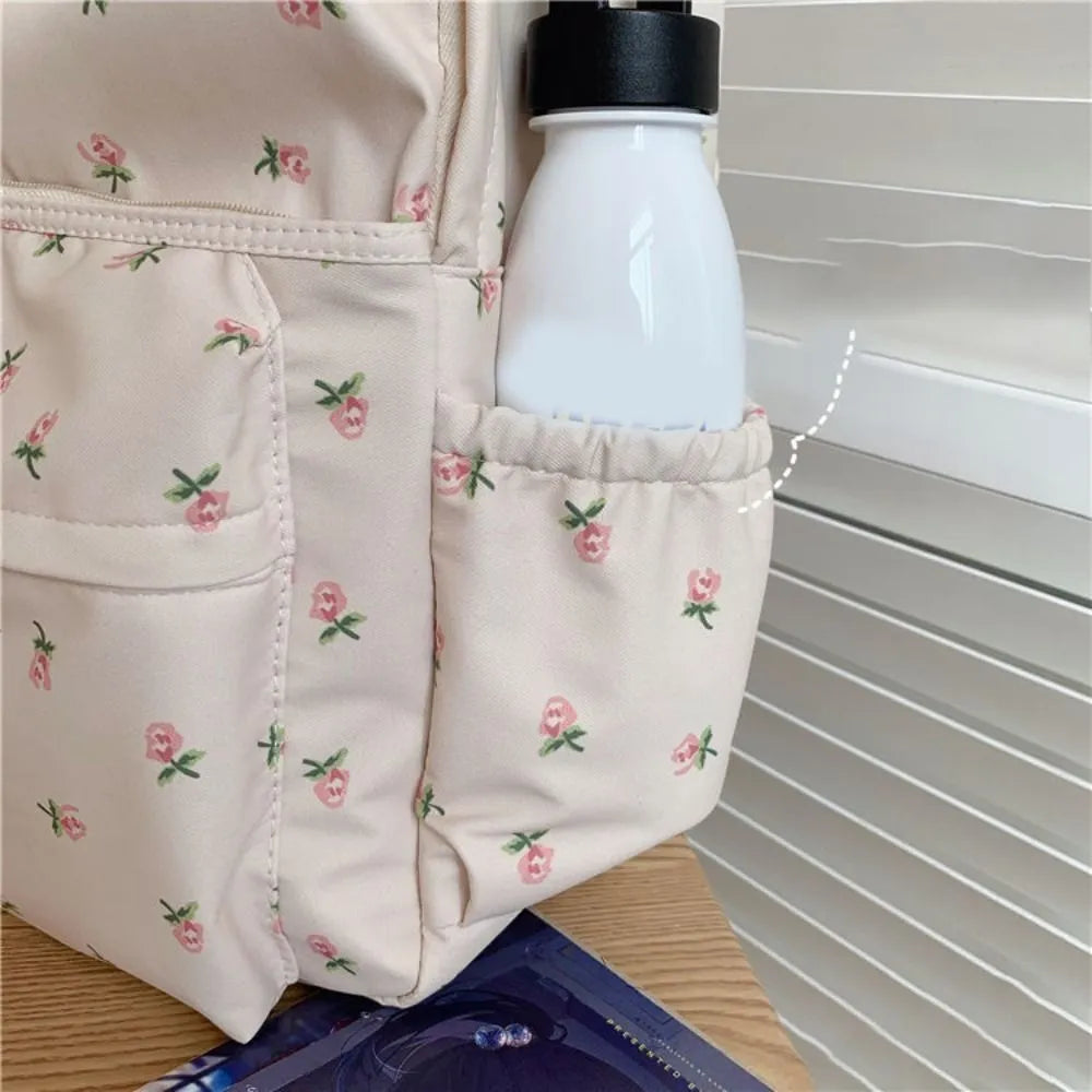 Aesthetic Korean Floral Backpack