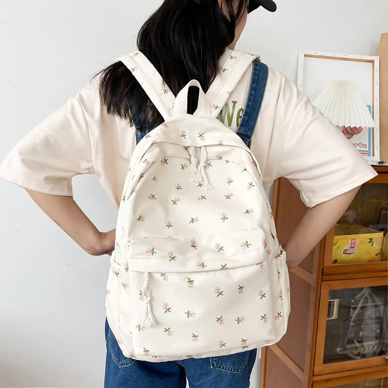 Aesthetic Korean Floral Backpack