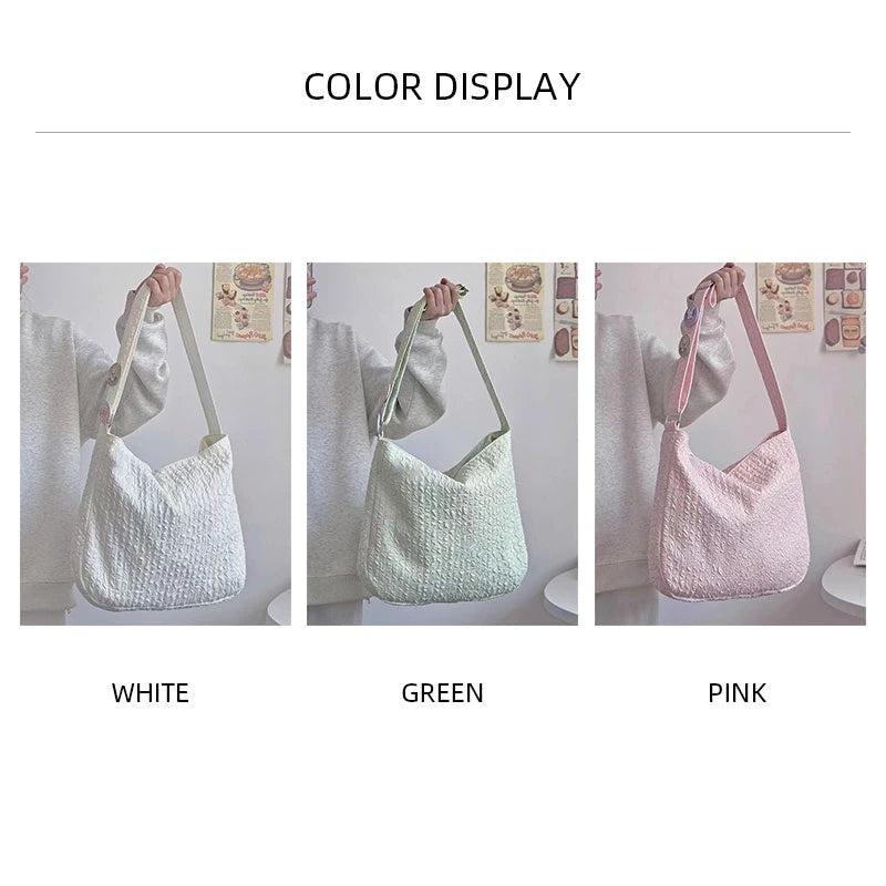 Soft Crossbody Bag With Large Capacity( badges & Plush Keychain included)