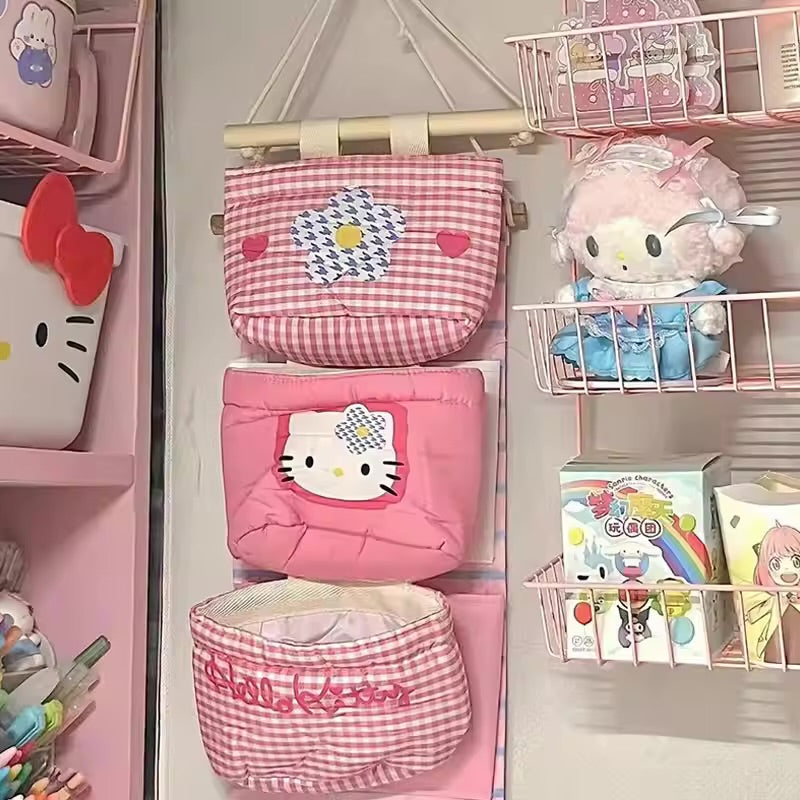3Pcs Sanrio Hello Kitty Hanging Storage Bags