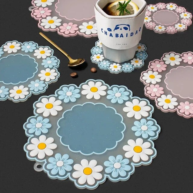 Daisy Flower Table Non-slip Coaster
