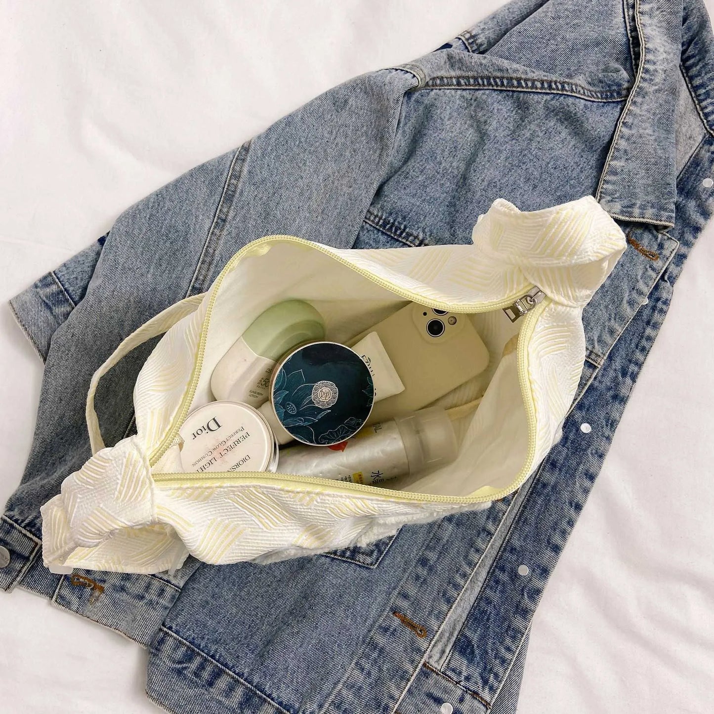 Korean Style Plush Star Patch Sling Bag – With Peach Charm