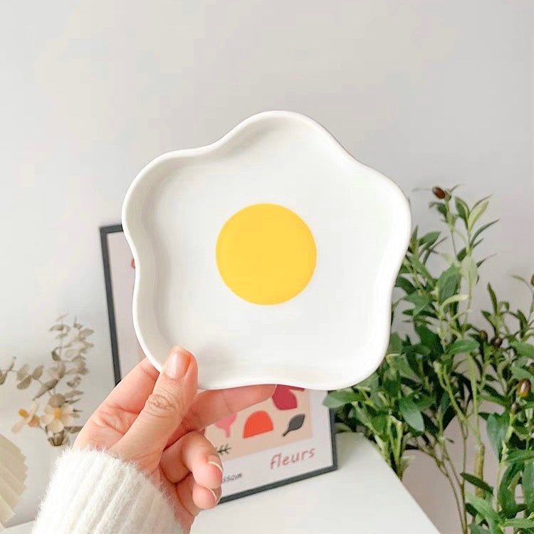 Korean Cute Egg Shape Ceramic Plate