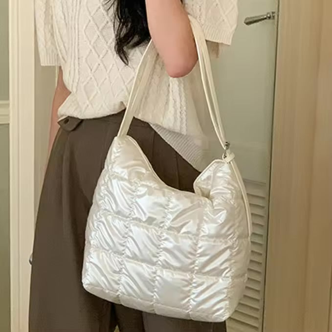 Metallic Quilted Detail Shoulder Bag