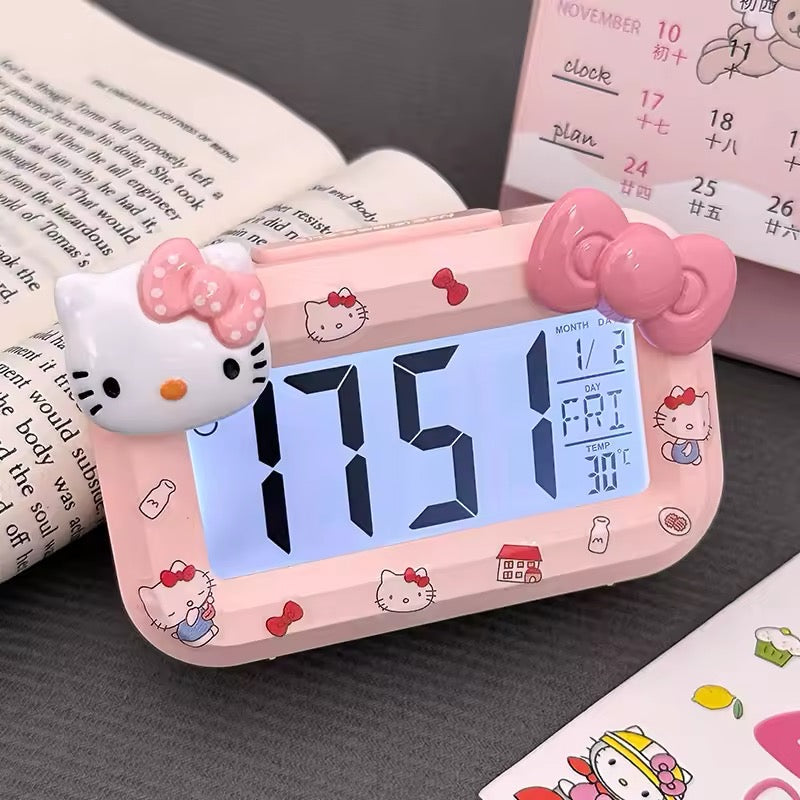 Hello Kitty Digital Alarm Clock – Pink Bow Edition