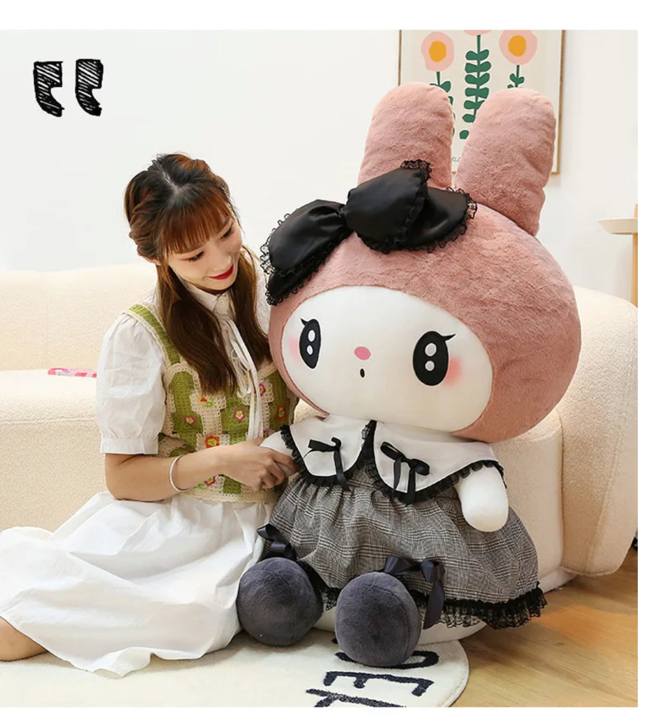 Gothic Lolita My Melody & Kuromi Jumbo Plush