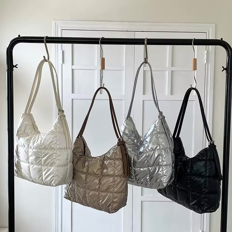 Metallic Quilted Detail Shoulder Bag