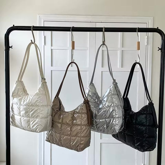 Metallic Quilted Detail Shoulder Bag