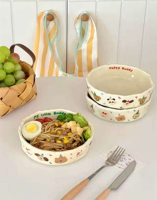 Happy Buddy Bowl – Cartoon Animal Edition (No of Product:1)