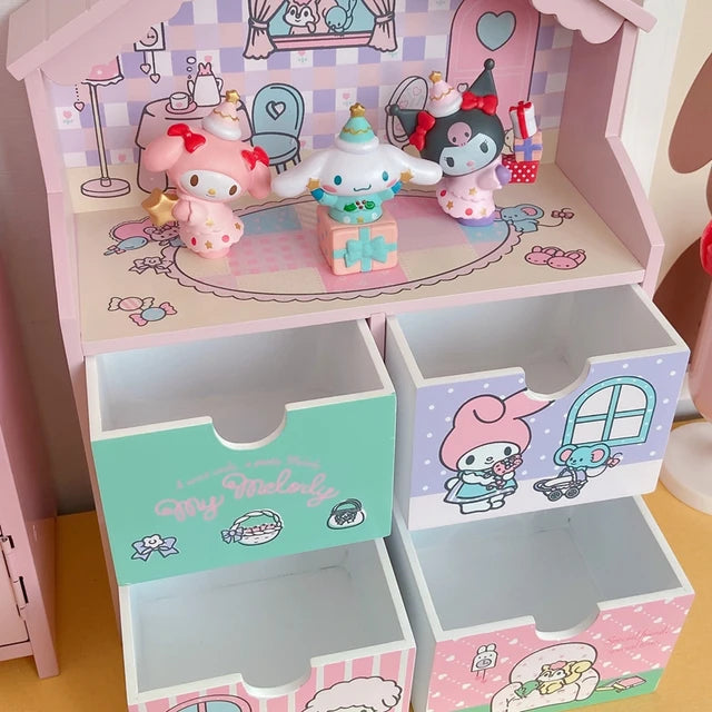 Mymelody Little Twin Stars Princess Wooden House Organiser (without Dolls)