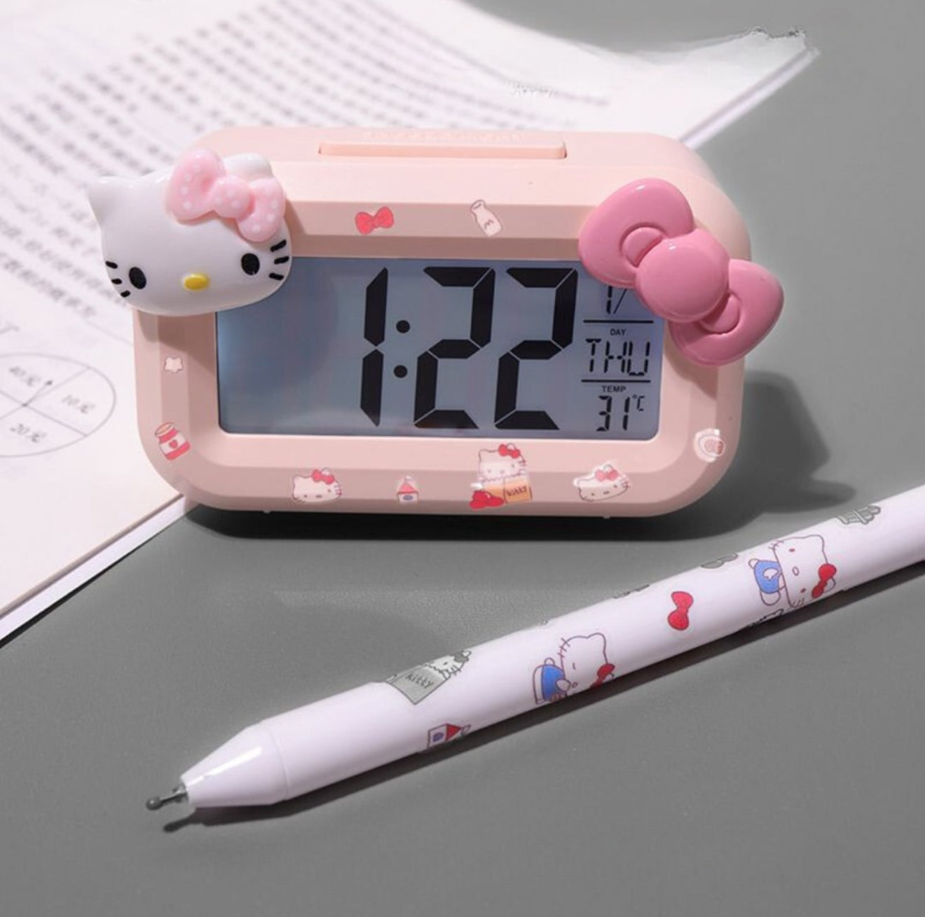 Hello Kitty Digital Alarm Clock – Pink Bow Edition