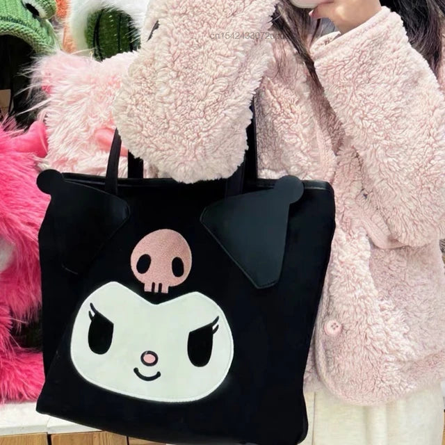 Sanrio Official Kuromi Tote bag with Kuromi Face Charm