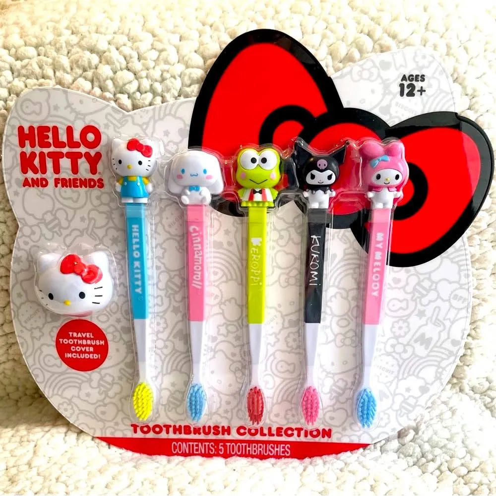 Hello Kitty and Friends Toothbrush Offical Set – 5-Pack with Travel Cover