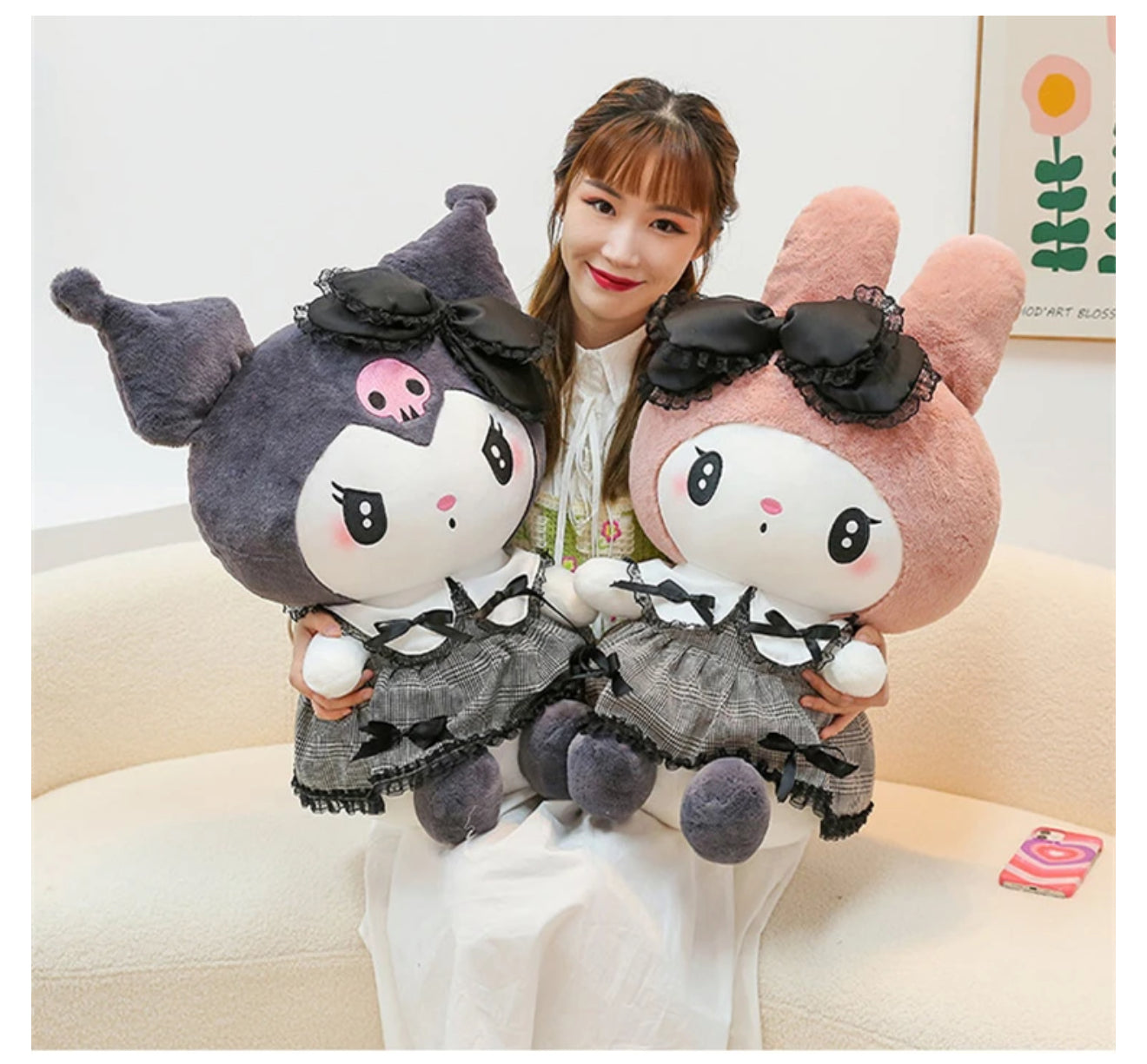 Gothic Lolita My Melody & Kuromi Jumbo Plush