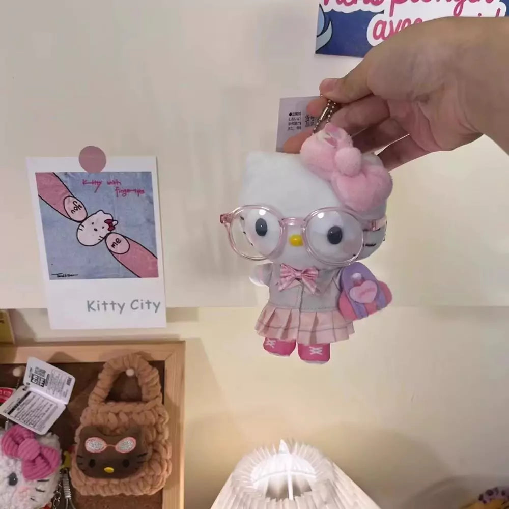 HelloKitty Official Pink Eyeglasses Plush Keychain