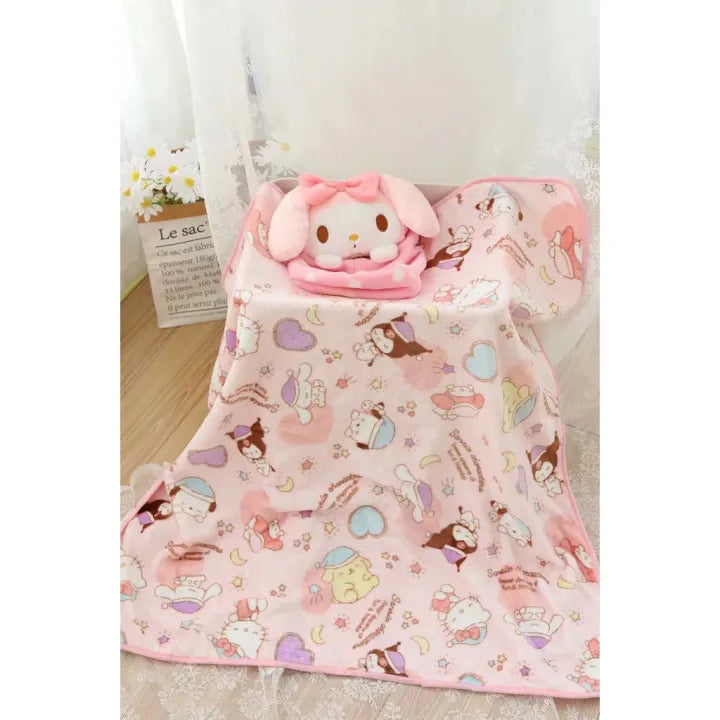Sanrio Mini Blanket With Plushie