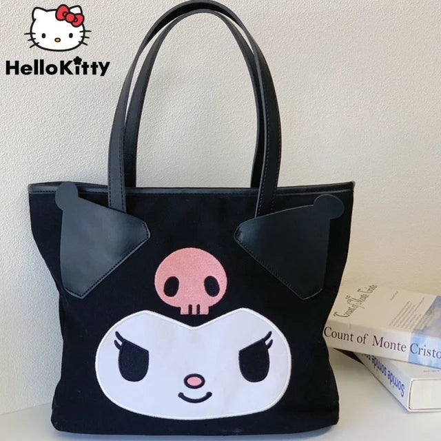 Sanrio Official Kuromi Tote bag with Kuromi Face Charm