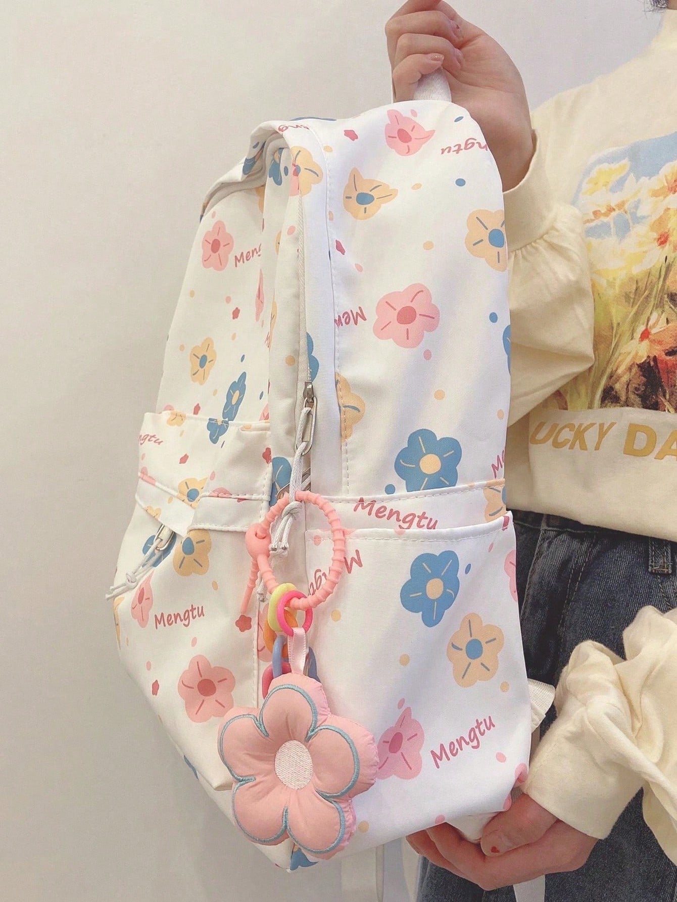 Korean Cute Backpack With Pendant