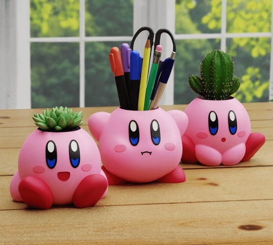 Kirby Planter – 3D Printed Succulent Pot & Pen Holder