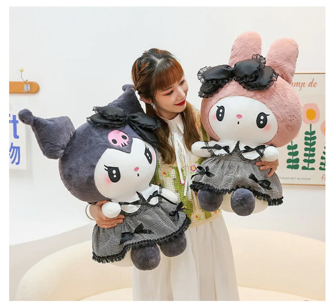 Gothic Lolita My Melody & Kuromi Jumbo Plush