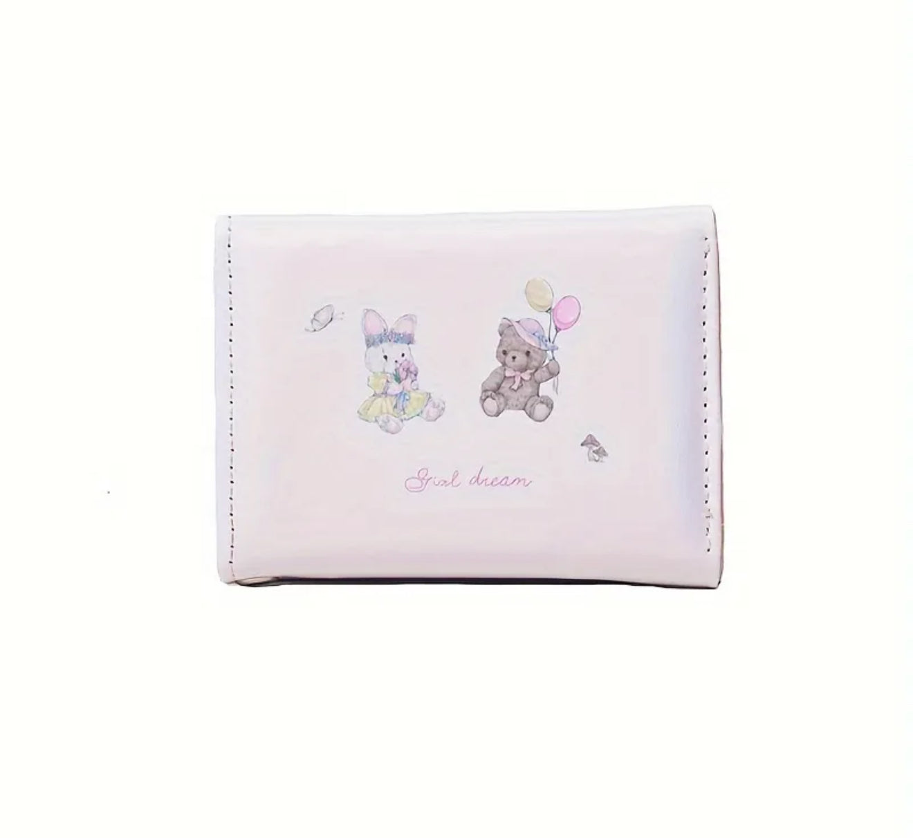 Pastel Picnic Bear Wallet – Kawaii Storybook Design with Sweet Dream Back Art Wallet