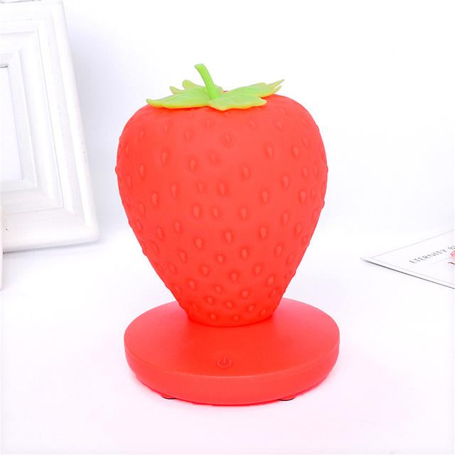 Kawaii Strawberry Silicone Night Light (with 3 shades of light)