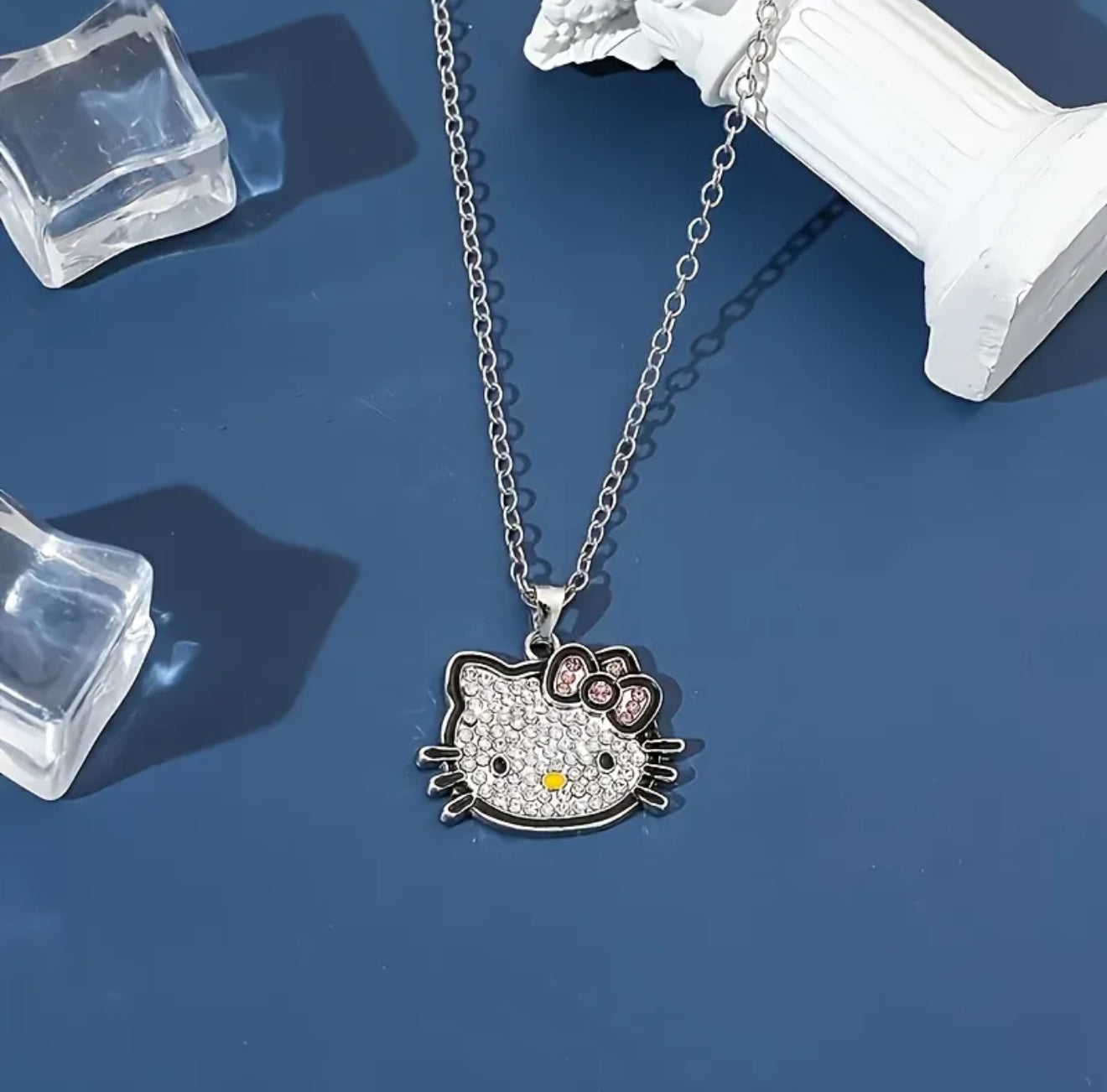 Crystal Hello Kitty Pendant Necklace – Rhinestone Glam Edition