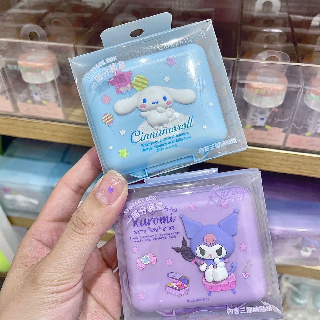 Sanrio Official Kuromi / Cinnamoroll Mini Storage Box With Stickers