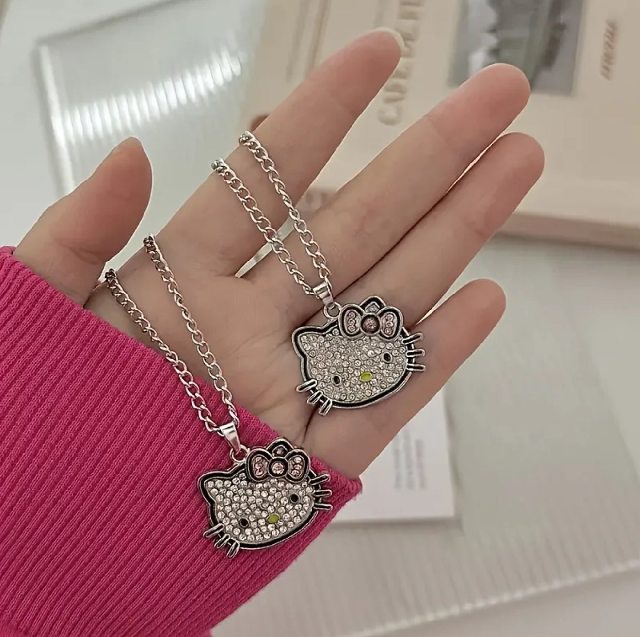 Crystal Hello Kitty Pendant Necklace – Rhinestone Glam Edition