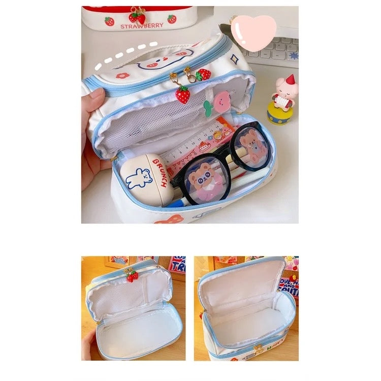Kawaii jumbo pouch with stickers