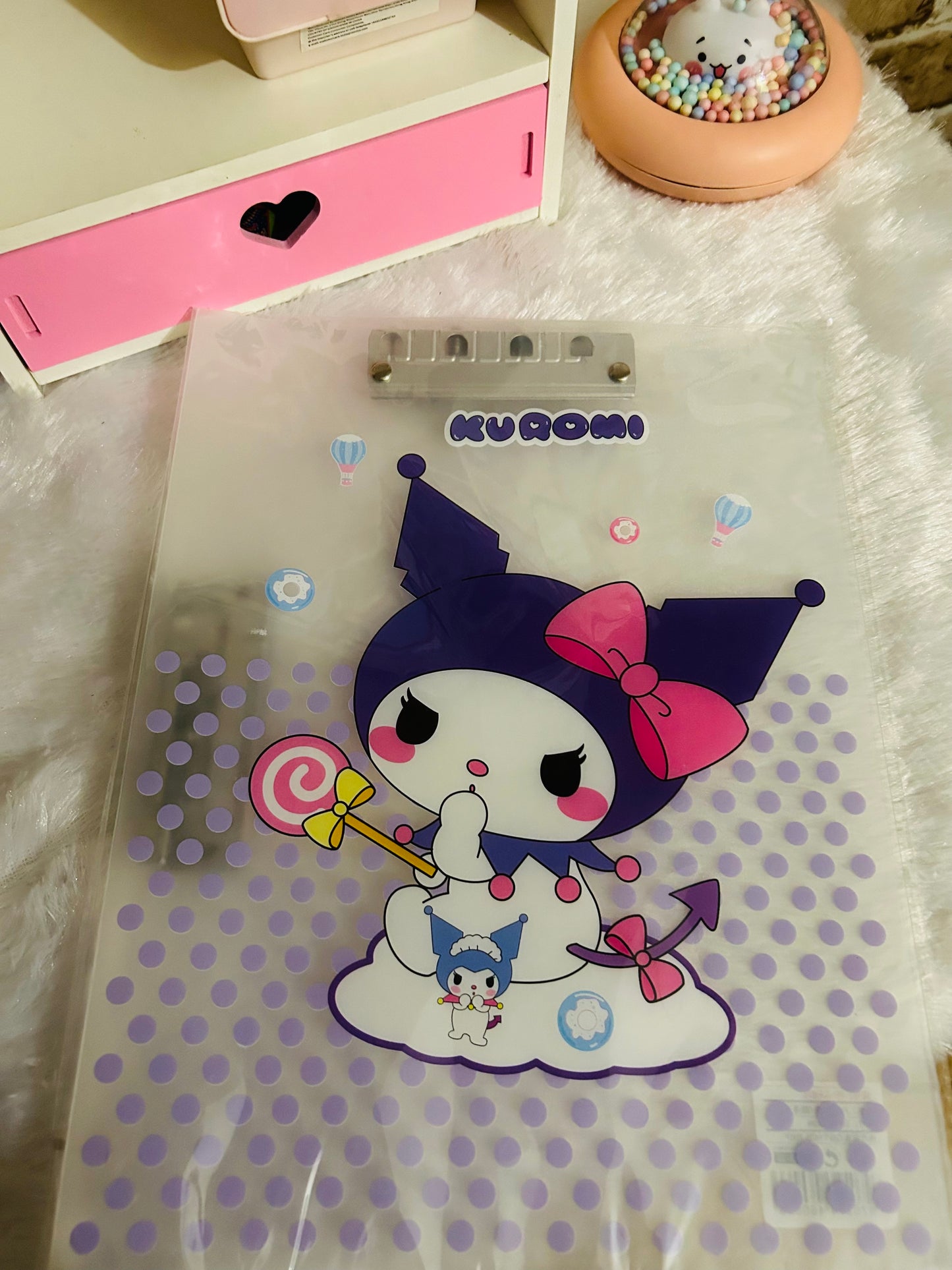 Sanrio A4 size Clip Folders with Dual side Clips Transparent look