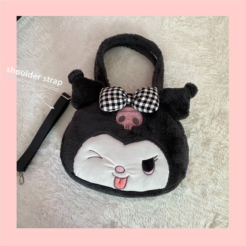 Sanrio Kuromi Premium Plush Shoulder Bag With Sling