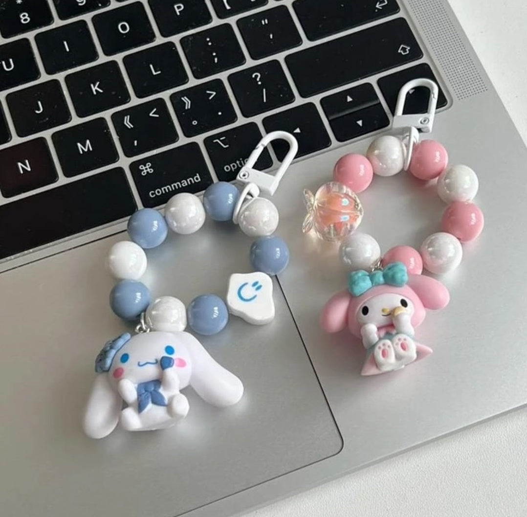 Sanrio Cute Charm & Bead Keychain