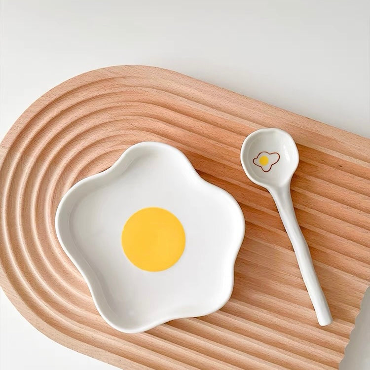 Korean Cute Egg Shape Ceramic Plate