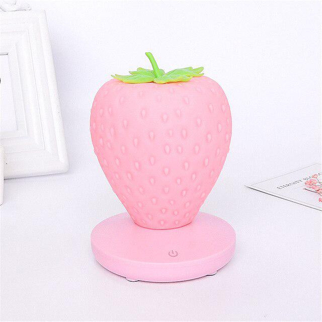 Kawaii Strawberry Silicone Night Light (with 3 shades of light)