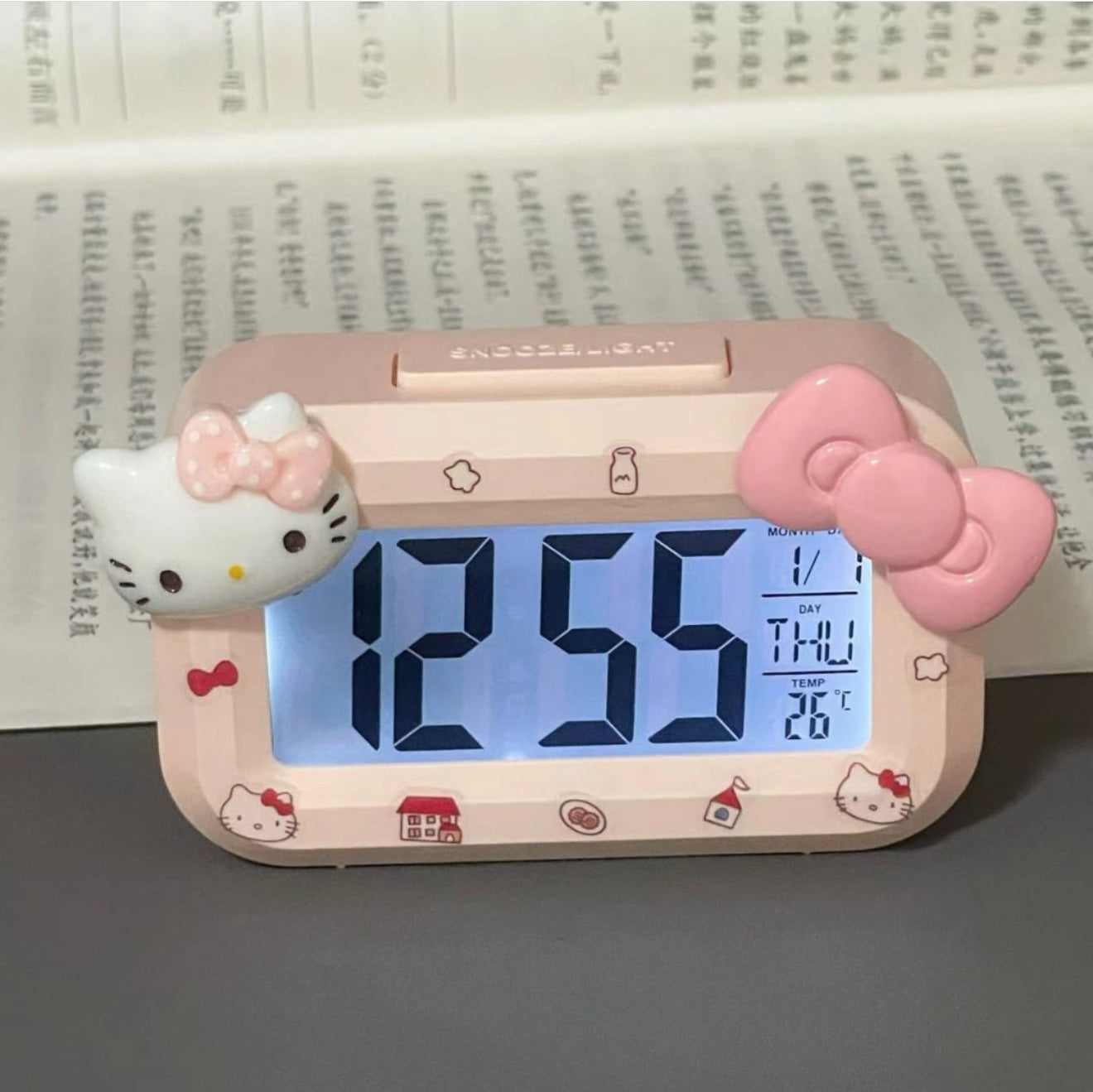 Hello Kitty Digital Alarm Clock – Pink Bow Edition